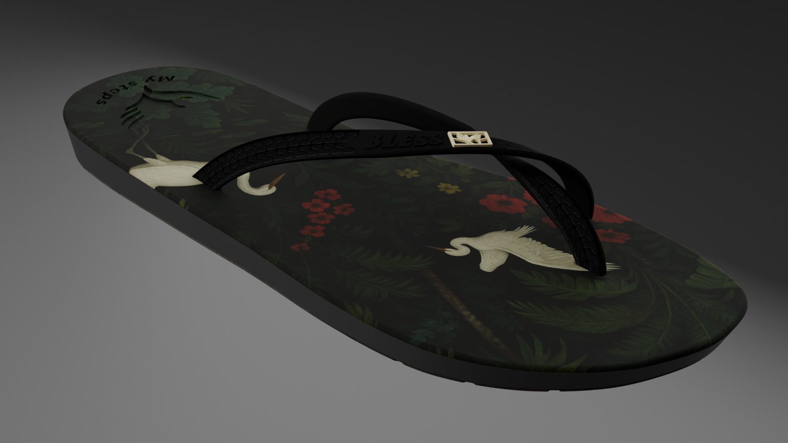 Top-down render showing the footbed and logo placement.