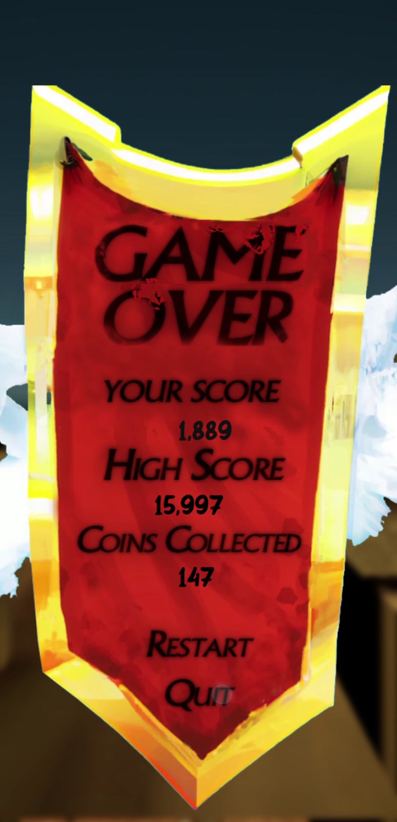 In-game screenshot: the high-score board between runs.