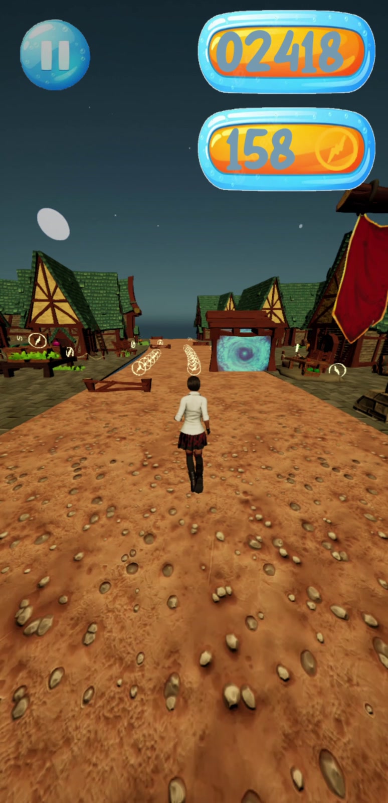 In-game screenshot: a power-up active during the run.